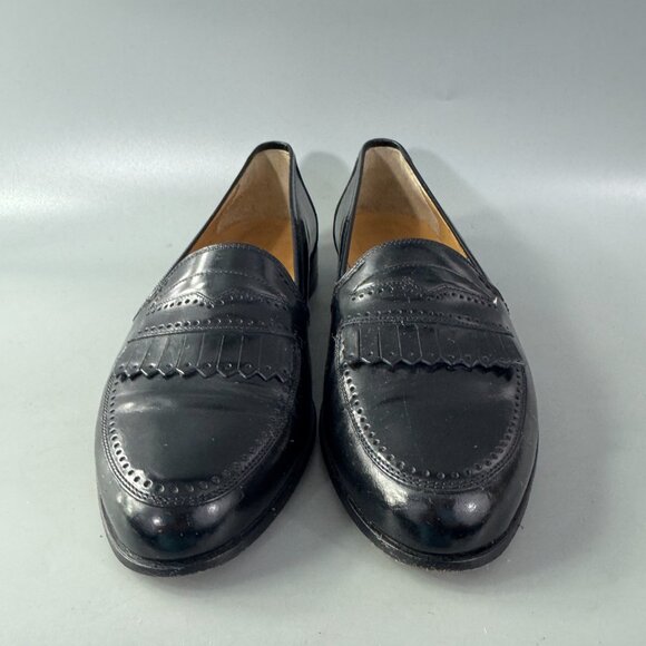 Bally Decca Black Leather Dress Loafers, Size 8 1/2 D - Picture 3 of 14